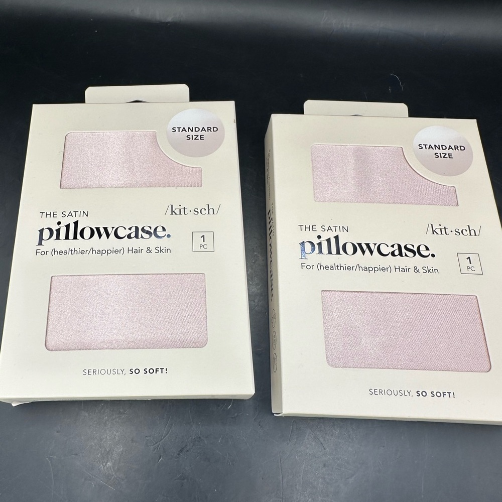 Kitsch Satin Pillowcase - Set of 2 -Standard Size- Blush